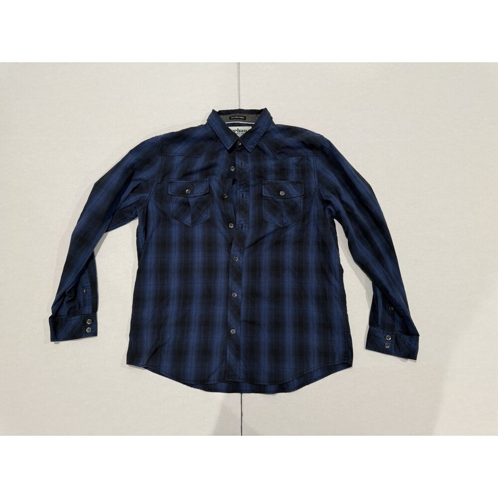 Urban Pipeline Long Sleeve Sz L Men's Plaid Easy Care Fabric